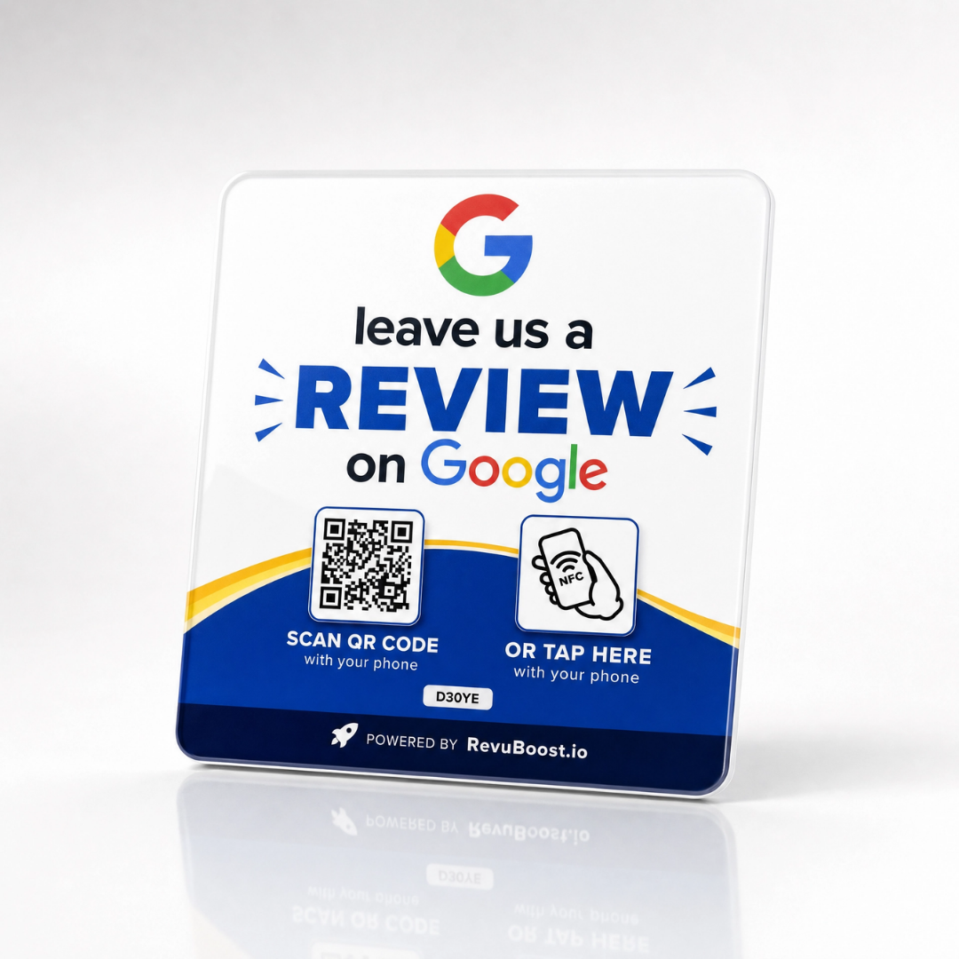 RevuBoost Google Reviews Plate