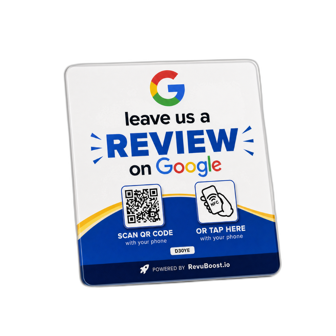 RevuBoost Google Reviews Plate